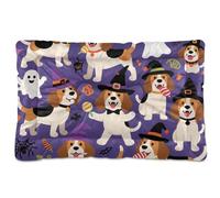 EtherSpher Cute Brown Beagle Dog Pumpkin for Halloween Washable Dog Cat Bed Soft Anti-Slip Pet Mat for Large Jumbo Medium Small Dogs 36" x 24"