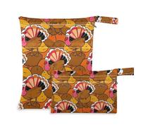 EtherSpher Cute Cartoon Animal Turkey Brown washable bathing suit bag 2 Pack travel essentials for babies with handles for gym, beach
