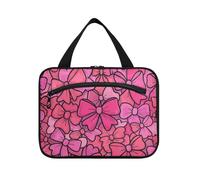 EtherSpher Cute Cartoon Bow Pink hanging travel bags for toiletries with hook, designer necessities snack bag for accessories for women vacation estuches para maquillaje L, Cute cartoon bow pink, L
