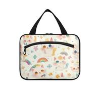 EtherSpher Cute Cartoon Cats Rainbow Childish hanging large travel toiletry bag with hook, designer collapsible toiletry bags for men bathroom bolsos para hombre L, cute cartoon cats rainbow childish