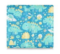 EtherSpher Cute Cartoon Childish Blue Dino Premium Leather Car insurance and registration card holder Car Essentials for Driver License, Cards & Essential Documents