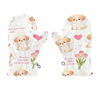 EtherSpher Cute Cartoon Dog Peach cute toddler girl mittens age 4-5 girls snow gloves guantes para el frio ni?os S 2-4
