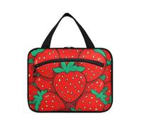 EtherSpher Cute Cartoon Fruit Red Strawberries hanging bag for travel with hook, designer fashion kit bag for men for travelers gym bolso de maquillaje para mujer L, Cute cartoon fruit red