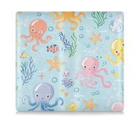 EtherSpher Cute Cartoon Sea Creatures Colorful Premium Leather Car Registration & Insurance Card Holder Essential Wallet Case for Cards, Essential Document Driver License