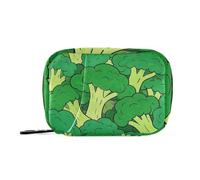 EtherSpher Cute Cartoon Vegetable Broccoli Green medicine storage bag with Detachable Compartments attachable medication travel case for purse