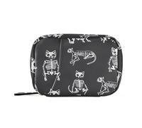 EtherSpher Cute Cat Skeletons Bone medical bag with Detachable Compartments convenient pill organizer travel for purse