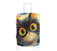EtherSpher Cute Cat Vibrantly Colored Illustration Elastic Luggage Covers Scratch-Resistant Fit Baggage Cover Travel Essentials Fit 18-32 Inch Luggage