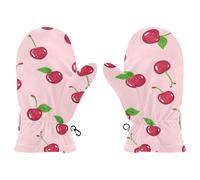 EtherSpher Cute Cherry Pattern warm snow mittens kids 3 year old snow gloves guantes para el frio ni?os S 2-4
