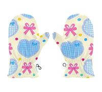 EtherSpher Cute Colorful Hearts Bow Tie warm kids mittens toddler snow gloves waterproof girls guantes de invierno para ninos S 2-4