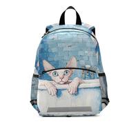 EtherSpher Cute Cornish Rex Cats Vintage Bathtub little kids backpacks safety bookbags for toddler mochila para ni?os
