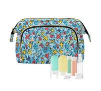 EtherSpher Cute Doodle Colorful Cross Cosmetic Bags Portable Travel Toiletry Bag Jewelry for Travel Bathroom, Cute Doodle Colorful Cross, One Size