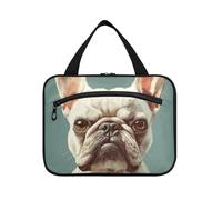 EtherSpher Cute French White Bulldog Dog hanging bags for women waterproof with hook, designer compact tote bag for accessories for women hotel bolso de mano para hombre L, Cute French white Bulldog