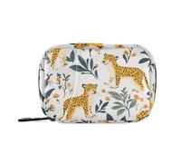 EtherSpher Cute Jungle Leopard White first aid bag with Detachable Compartments attachable portable pill organizer for purse