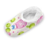 EtherSpher Cute Light Red Bag Green Fruit Anti-Slip Rubber Sole Home Shoes for Men Woman Coral Fleece Spa Slippers House Shoes