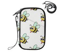 EtherSpher Cute Passport Holder Vaccine Card Holder Cover Combo Cute Cartoon Yellow Bee