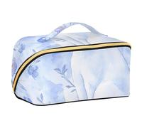 EtherSpher Cute Polar Bear Blue Designed Cosmetics Bag with dividers Essentials Travel Cosmetic Bag For Women Vertical Free-Standing