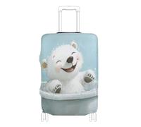 EtherSpher Cute Polar Bear Retro Bathtub Elastic Large Luggage Covers for suitcases Scratch-Resistant Fit Baggage Cover Baggage Protector Fit 18-32 Inch Luggage