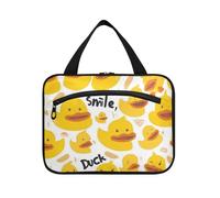 EtherSpher Cute Simple Ducks Yellow hanging travel make up bags women with hook, designer accessories cosmetic bag for dad camping bolsas de maquillaje para mujer L, cute simple ducks yellow, L