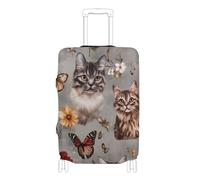 EtherSpher Cute Somali Cats Realistic Style Gray Elastic Luggage Cover Anti Scratch Baggage Cover Luggage Protector Fit 18-32 Inch Luggage