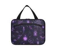 EtherSpher Dark Wind Vampire Web Mystery Purple hanging travel toiletry bag for women with hook, designer portable shave kit for mom gym estuche de maquillaje para mujer L, Dark wind vampire web