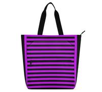 EtherSpher Decorative Books Totes Book Bag for Kids Students Adults, Purple-black Line Large Handbags Grocery Bag with Zipper for College Shopping Beach Rainbow bolsa para llevar