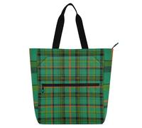 EtherSpher Decorative Children's Book Tote Bag for Kids Adults, Retro Buffalo Plaid Checked Green Sturdy Teacher Tote Bags Handbags with Inner Pockets for School Shopping Grocery Rainbow para guardar