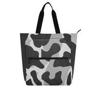 EtherSpher Decorative Cute Book Tote Bag for Kids Women Men, Black Gray Print Large Girls Resuable Shopping Bag Handbag with Zipper for School and Playtime Rainbow mochilas para lectores