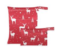 EtherSpher Deer Christmas Tree Scandinavian Style waterproof laundry bag 2 Pack travel essentials for babies with handles for yoga, pool