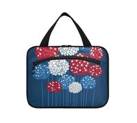 EtherSpher Delicate Allium Flower 4th Of July hanging travel make up bags with hook, designer foldable shaving kit bag for men for traveling women work estuche para maquillaje L, delicate Allium