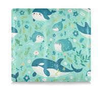 EtherSpher Delicate Cartoon Orca Green Pu Leather Car Registration and Insurance Card Holder Prefect Car Essentials Wallet for Documents, Cards, License