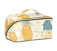EtherSpher Delicate Cartoon Pacific Walrus Yellow Designed Toiletry Bag with dividers Lightweight Cosmetic Travel Bags For Women Travel-Size Accessories
