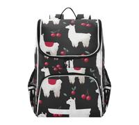 EtherSpher Designed 16 inch backpack Sherpa Llama Berry Black Red