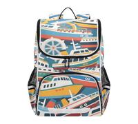 EtherSpher Designed backpack girls kids Colorful Cartoon Cute Steamship