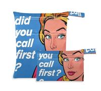 EtherSpher Did You Call First Blue zippered laundry bag 2 Pack travel essentials for baby with handles for gym, beach