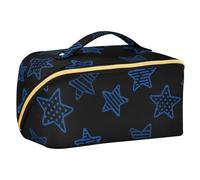 EtherSpher Different Stars Baby Blue Designed Travel Bag with dividers Large Cosmetic Bags With Zipper Travel-Size Accessories
