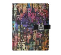 EtherSpher Dream Castle Animation Style leather lined subject notebook delicate spiral notebook college for journal 6.7x9.2