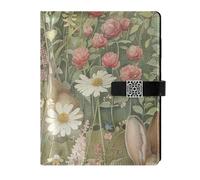EtherSpher Dream Garden Rabbit leather lined notebook journal water proof cover notebooks college ruled for working 6.7x9.2