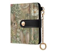 EtherSpher Dream Garden Rabbit Portable Ladies Premium Foldable Wallet Compact PU Leather Wallet for Men Women Travel