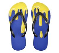 EtherSpher Drip Style Blue Yellow rubber flip flop essential flops for women for Shower Swimming Pool vacation