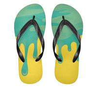 EtherSpher Drip Style Green Yellow rubber flip flop for men waterproof women's flip for Outdoor Swimming, Hiking, Travel walking
