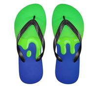 EtherSpher Drip Style Street Graffiti Green Blue rubber flip flop for women supportive beach flip for Outdoor Swimming, Hiking,