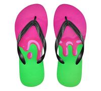 EtherSpher Drip Style Street Graffiti Pink Green rubber flip flop for men soft men flip for Outdoor Swimming, Hiking, Travel