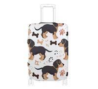 EtherSpher Duchshund Dog Cute Bones Elastic Luggage dust Cover Scratch-Resistant Fit suitcases Cover Baggage Protector Fit 18-32 Inch Luggage