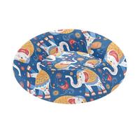 EtherSpher Ethnic Costume Elephants Calming Anti Anxiety Pet Cat Bed fluffier Calming Bed for Small Size Pets Sleeping Elevated