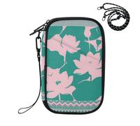 EtherSpher Family Passport Holder Vaccine Case Protector Cover Peach Simple Floral Water Lily