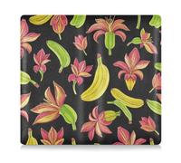 EtherSpher Fashion Fruit Banana Floral Black Yellow Leather Registration and Insurance Card Holder Document Wallet for any Car, Truck, Motorcycle, Trailer or Boat