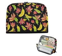 EtherSpher Fashion Fruit Banana Floral Black Yellow Pencil Cases Large Capacity Makeup Pouches Zippered Organizer Box for Men School Must Haves estuche para lapices nina
