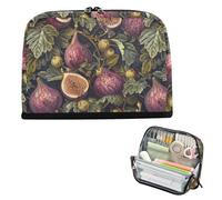 EtherSpher Figs Design Purple Green Pencil Carrying Case Large Capacity Makeup Wide Opening Organizer Box for Girls School Supply bolsa para maquillaje