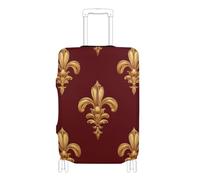 EtherSpher Fleur-de-lis Gold Red Valentine Elastic Cover for Carry on Luggage Washable Suitcase Covers Travel Essentials Fit 18-32 Inch Luggage