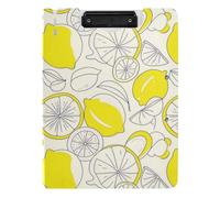 EtherSpher Foldable Clipboard Sketch Lemon Yellow Summer A4 Clipboard with Binder Double Clips Pen Holder Nursing Clip Board with Cover